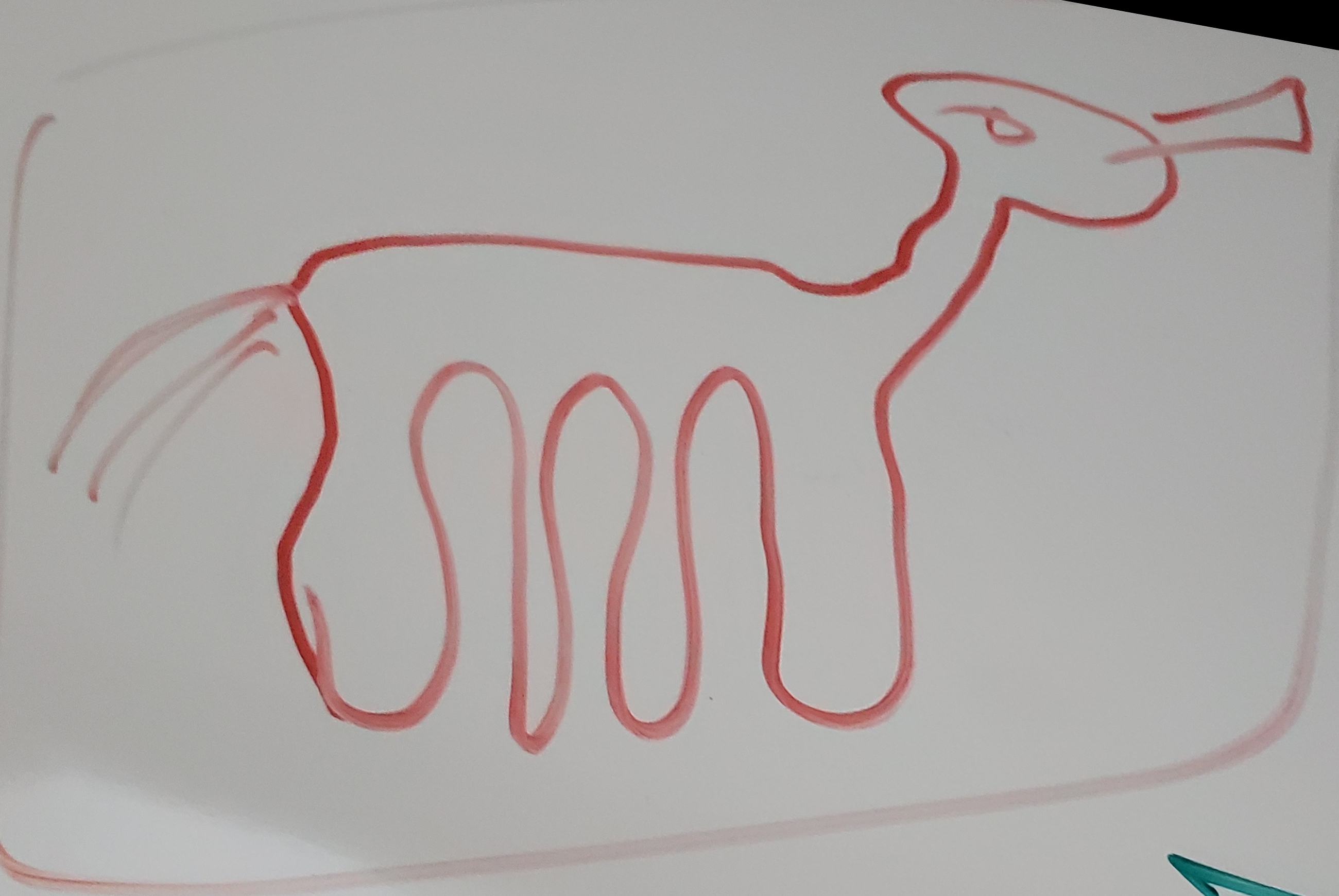 picture of a unicorn drawn onto a whiteboard